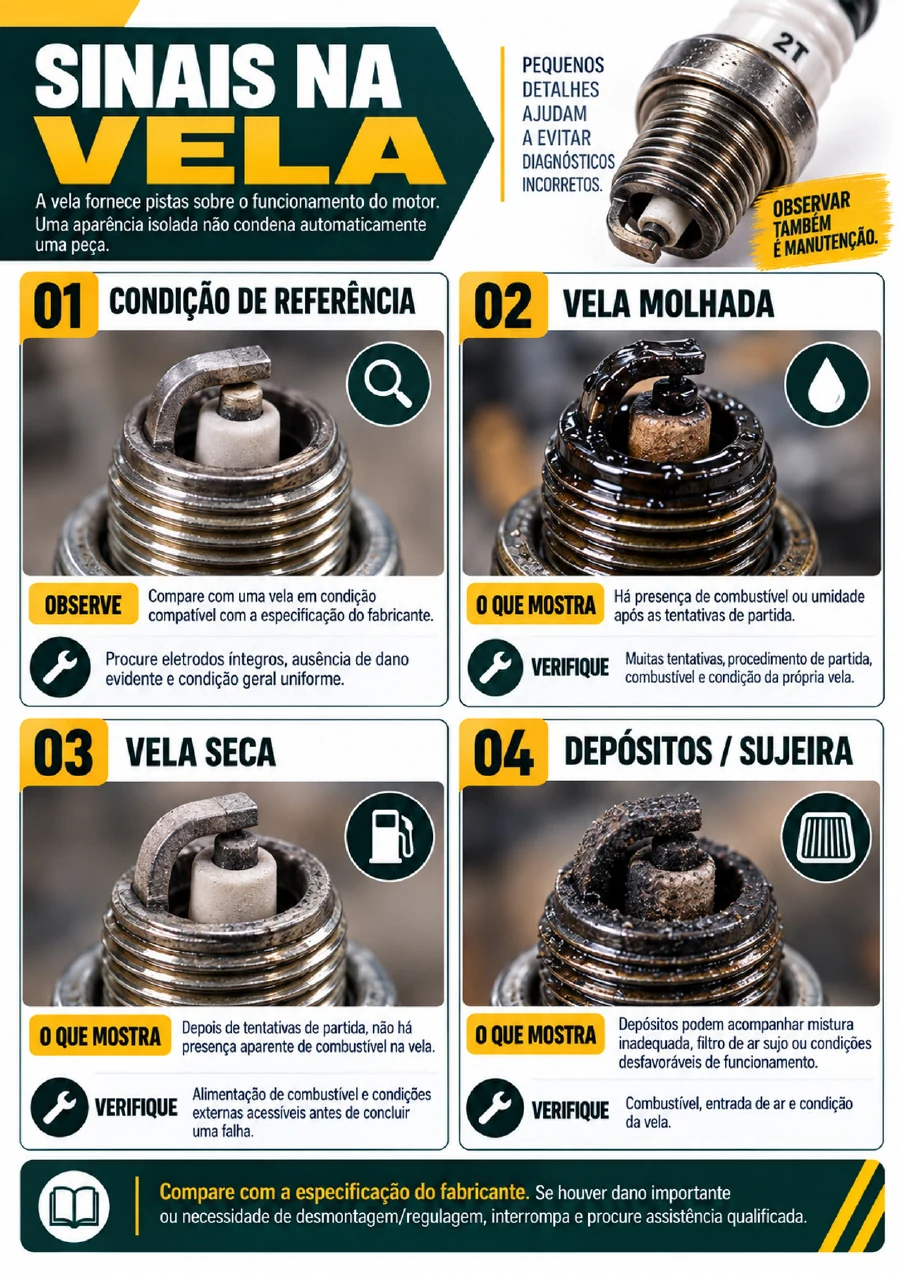 Diagnóstico visual: sinais na vela
