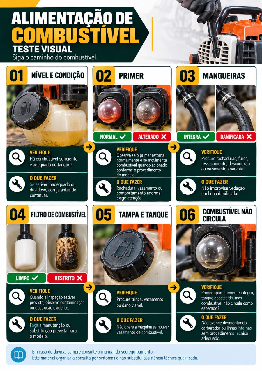 Diagnóstico visual: alimentação de combustível