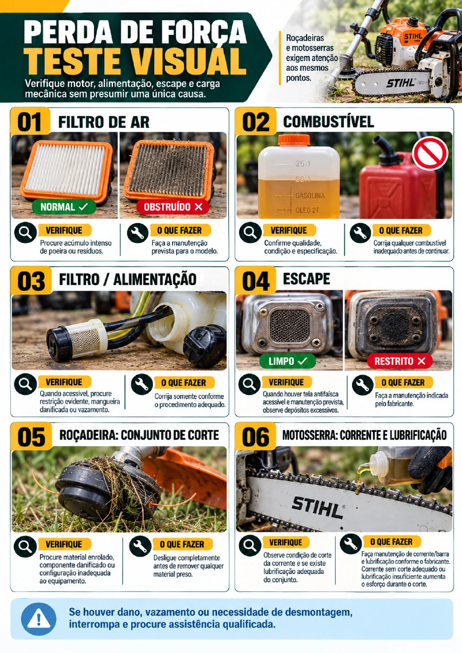 Diagnóstico visual: perda de força