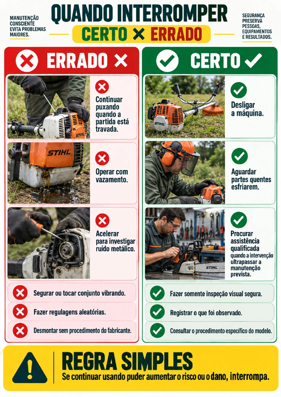 Diagnóstico visual: quando interromper