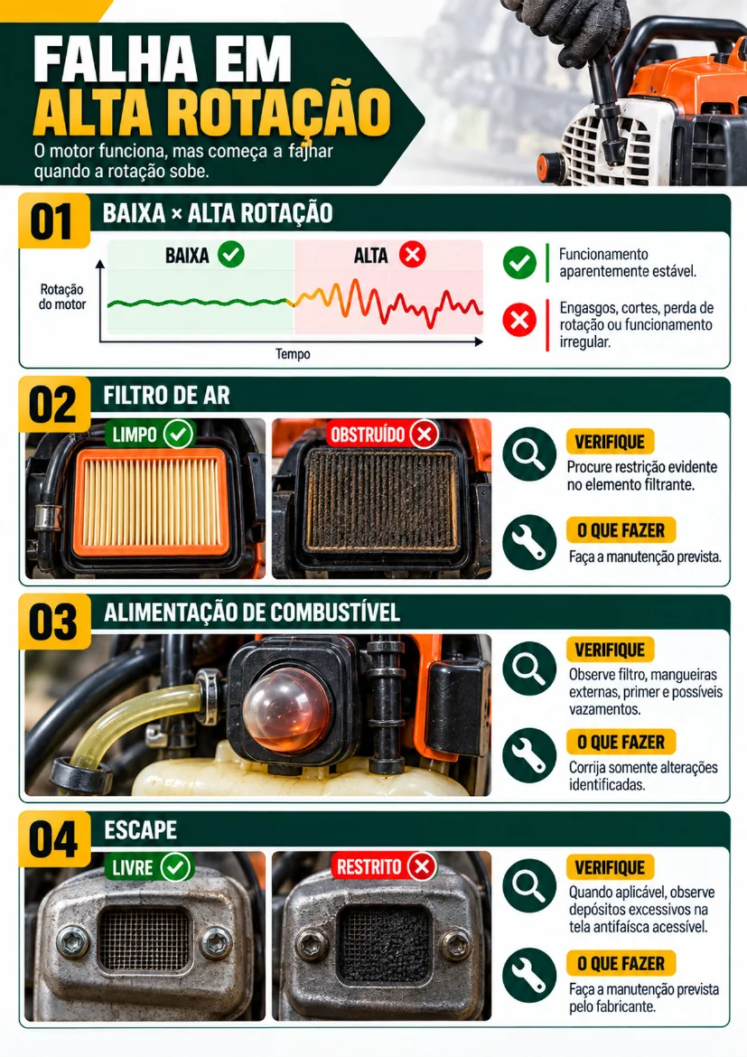 Página do guia: falha em alta rotação